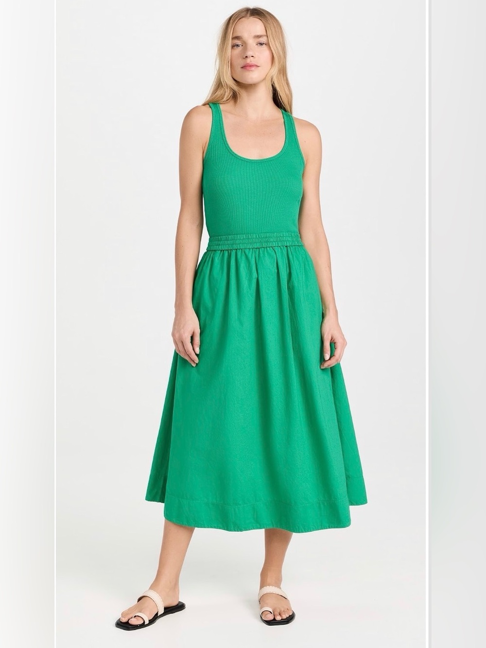 Anthropologie Nation LTD Sadelle Clean Combo Midi Dress size Large in green